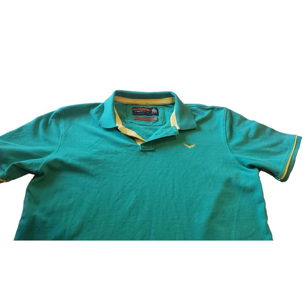 Tony Zenn LIMITED EDITION Polo Mens Shirt Teal Yellow Designer Cotton 3XL** Golf